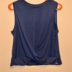 DSG Women's Dark Blue Twist Front Muscle Tee